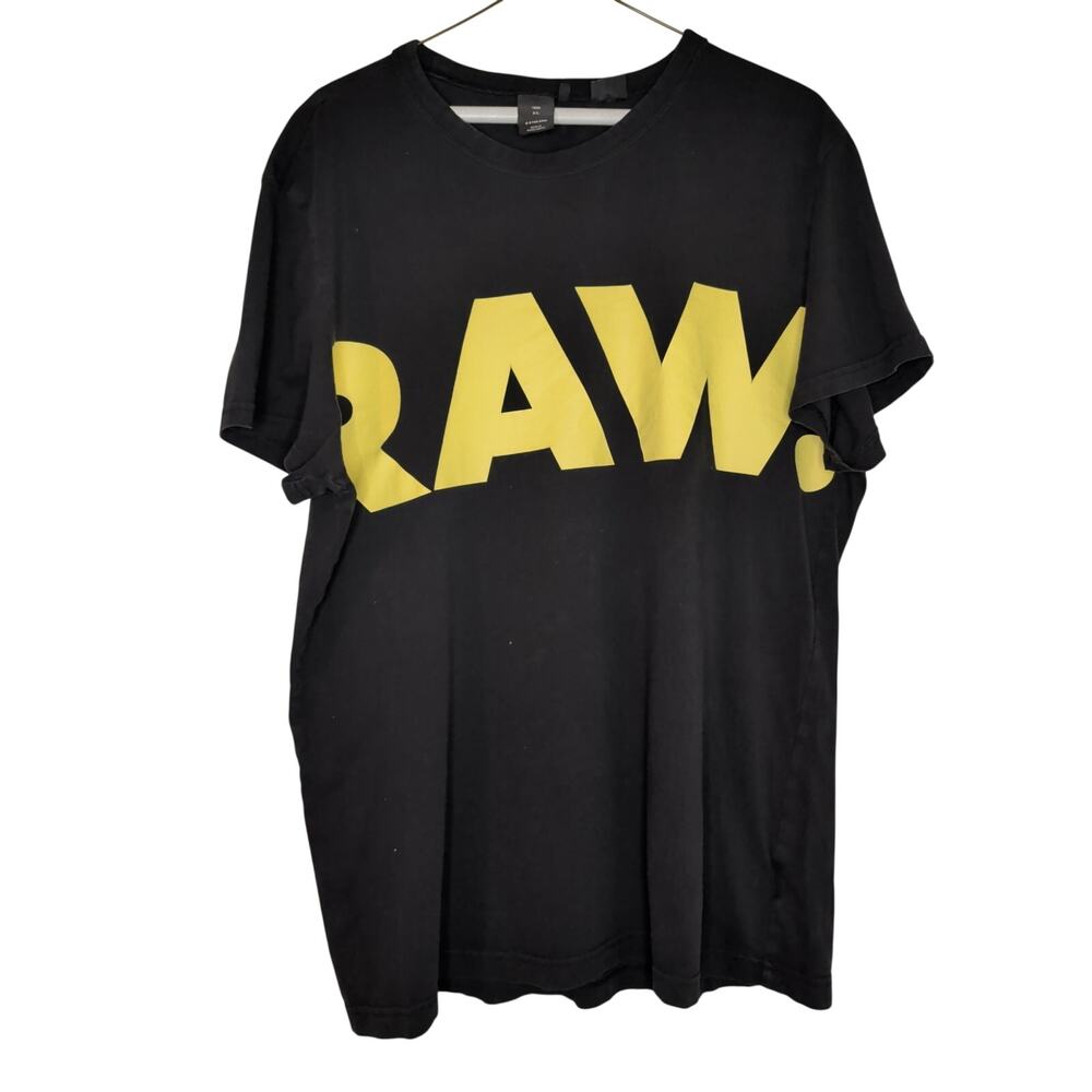 G-Star RAW Black Yellow Logo Graphic T-Shirt XL